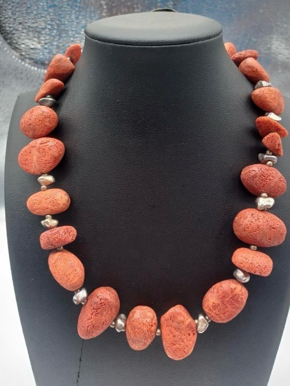 SILPADA-Sterling Silver
Hammered Red Sponge Coral
Front Toggle Necklace - Picture 6 of 8